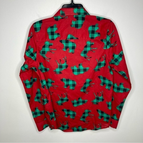 North Pole Moose Christmas button down shirt size XL - Picture 7 of 8